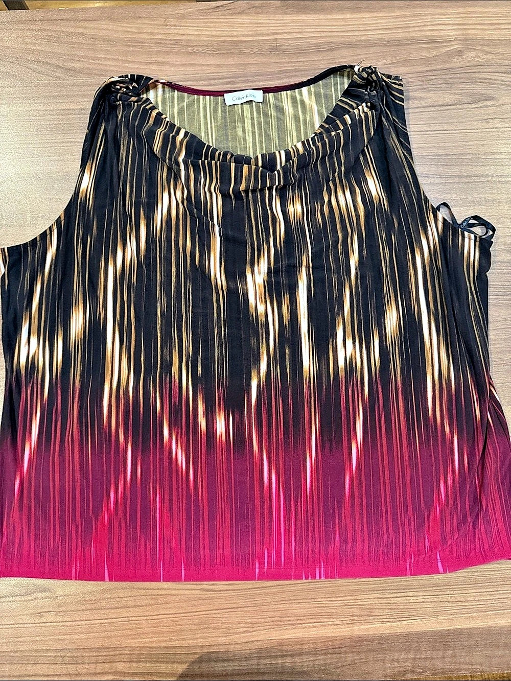 Calvin Klein Abstract Print Tank Top in Black & Pink Like New